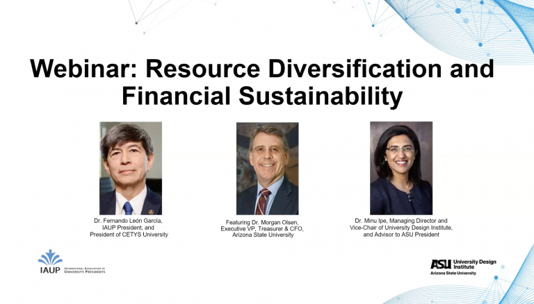 IAUP – ASU Webinar Session 2: “Resource Diversification and Financial Sustainability”