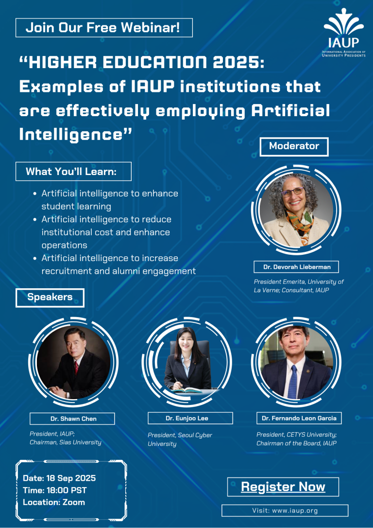 IAUP Webinar – How IAUP Institutions Are Effectively Using Artificial Intelligence